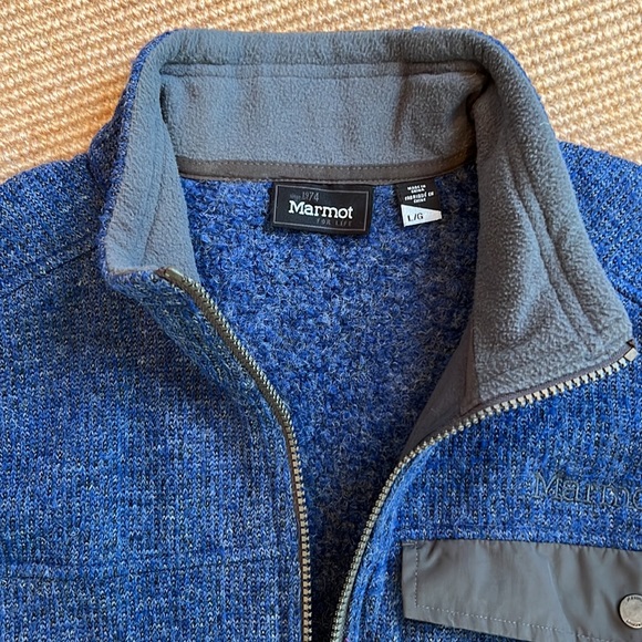 Marmot Men’s Wool Blend Knit Zip-Up Jacket  L - Picture 5 of 9